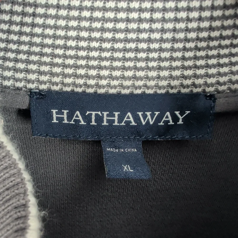 Hathaway Ribbed Knit Stand Collar‎ Classic Pullover Sweater Dark Gray Size XL